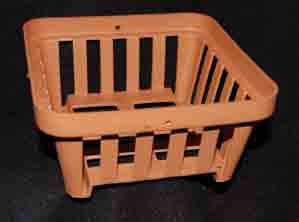 Slotted Plastic Baskets 6 inch Square <br /> Lite Terra Cotta