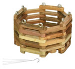 6 in wooden basket, with hanger